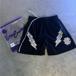 Eric Emanuel Black and White Lightning Athletic Shorts